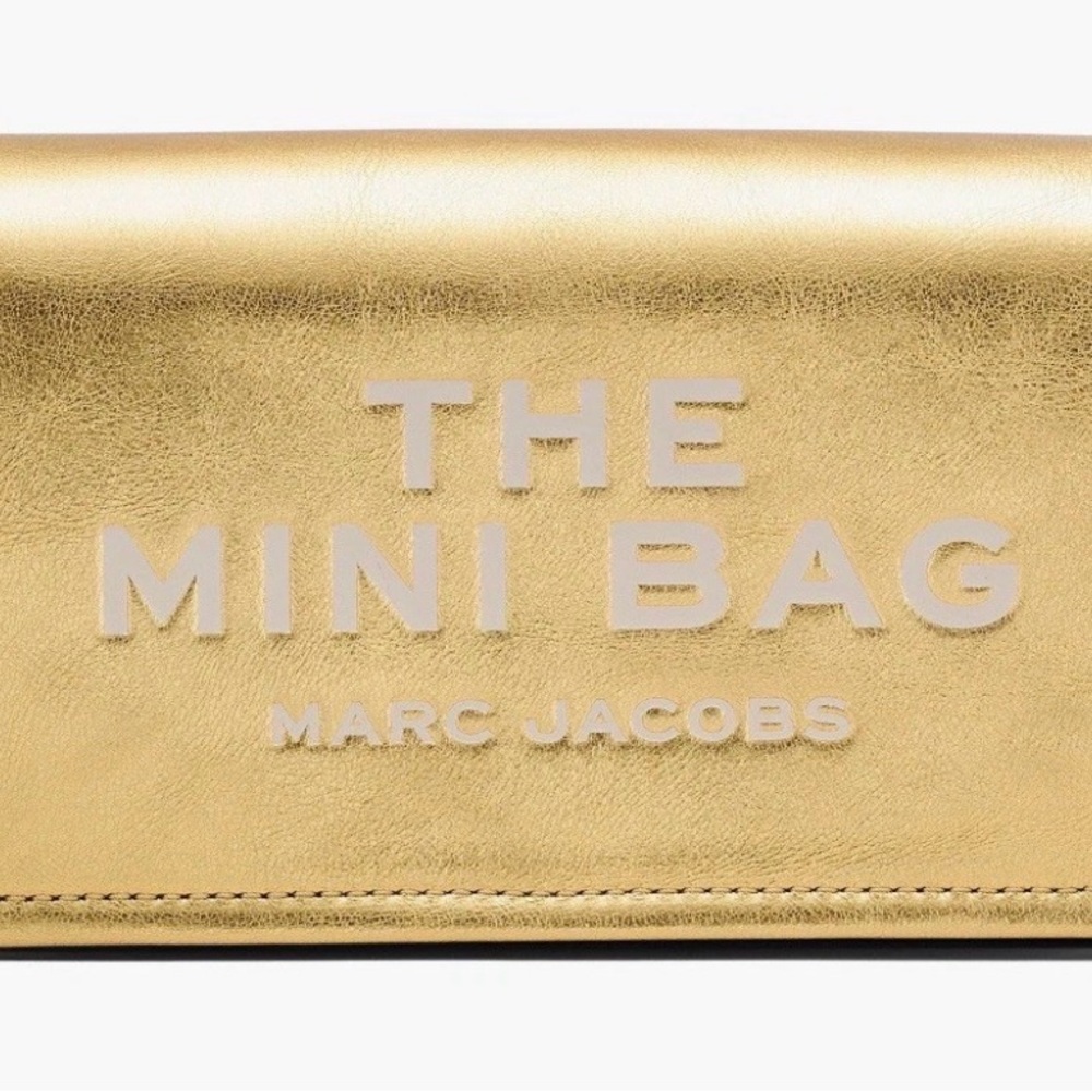 Marc Jacobs The Mini Leather Crossbody Bag Gold